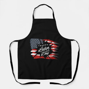 Happy Labour Day Gift American Flag Apron