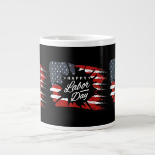 Happy Labour Day Gift American Flag Large Coffee Mug