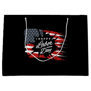 Happy Labour Day Gift American Flag Large Gift Bag