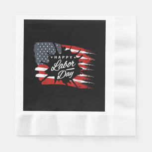 Happy Labour Day Gift American Flag Napkin