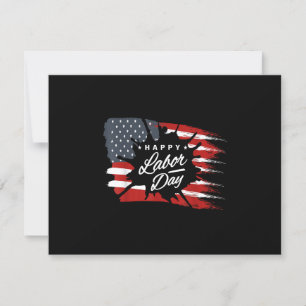 Happy Labour Day Gift American Flag RSVP Card