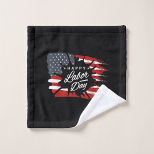 Happy Labour Day Gift American Flag Wash Cloth