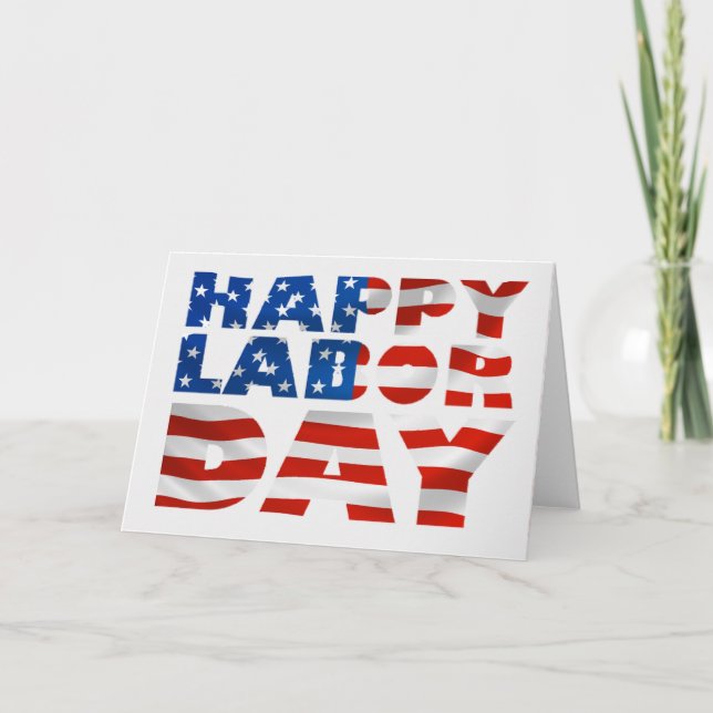 Happy Labour Day Greeting Card or Party Invitation (Front)