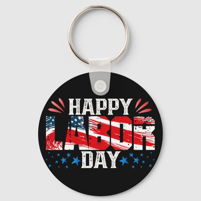 Happy Labour Day Key Ring (Front)