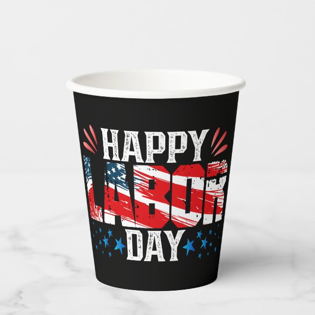 Happy Labour Day Paper Cups (Front)
