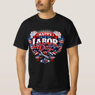 Happy Labour Day Patriotic American Graphic T-Shirt