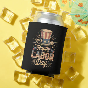 Happy Labour Day Patriotic Celebration Can Cooler