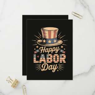 Happy Labour Day Patriotic Celebration Invitation Postcard