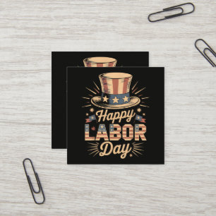 Happy Labour Day Patriotic Celebration Square Business Card