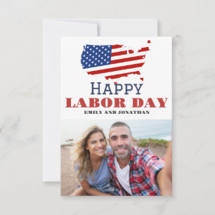 Happy Labour Day patriotic USA flag holiday card