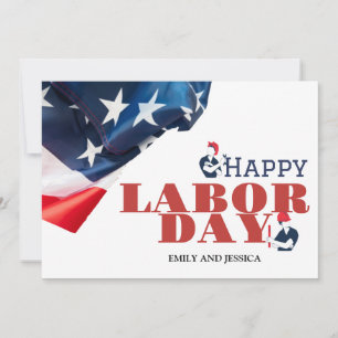 Happy Labour Day patriotic USA flag holiday card