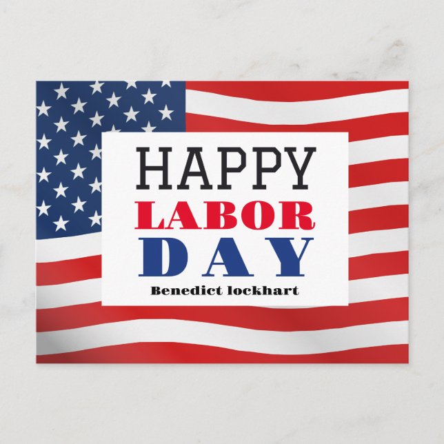 Happy Labour Day patriotic USA flag Postcard (Front)