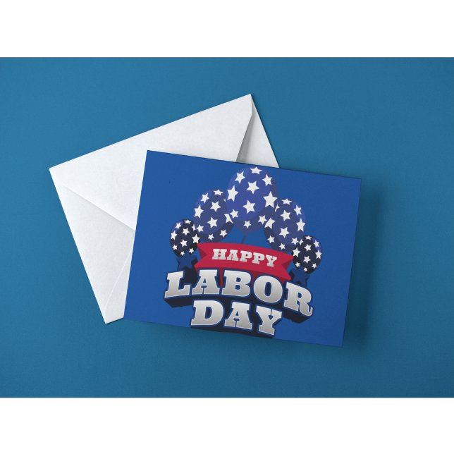 Happy Labour Day Patriotic USA Stars  Postcard (Creator Uploaded)