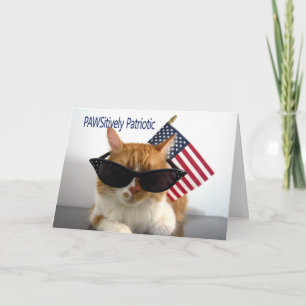 Happy Labour Day - PAWSitively Patriotic Cat Card