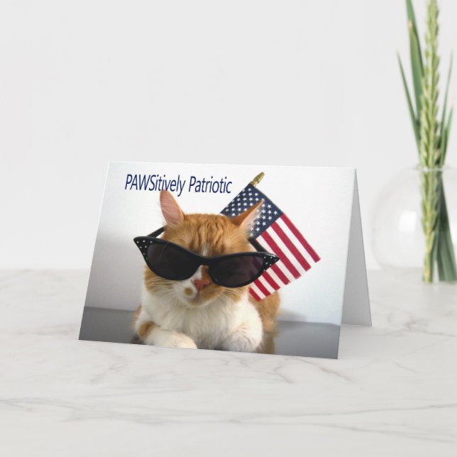 Happy Labour Day - PAWSitively Patriotic Cat Card (Front)