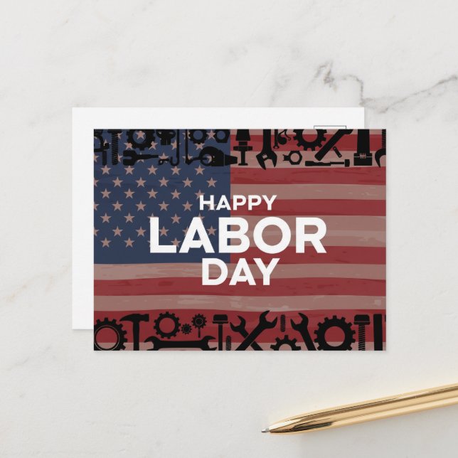  Happy Labour Day Postcard (Front/Back In Situ)