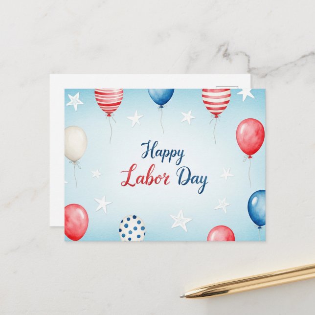  Happy Labour Day Postcard (Front/Back In Situ)
