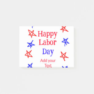 Happy labour day red blue star American day add te Post-it Notes