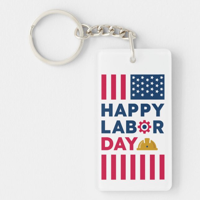 Happy Labour Day, United States Key Ring (Front)