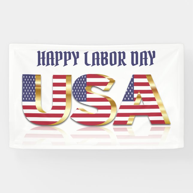 Happy Labour Day USA Typography  Banner (Horizontal)