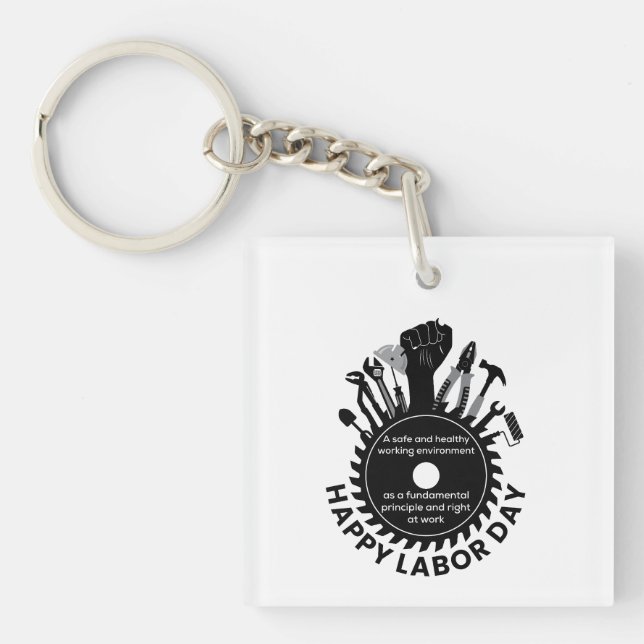 Happy Labour Day Weekend 2023 Key Ring (Front)