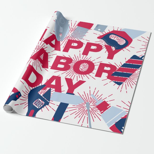 Happy labour day Weekend Wrapping Paper (Unrolled)
