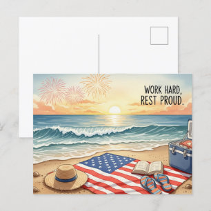 Happy Labour Day with Flag Postcard