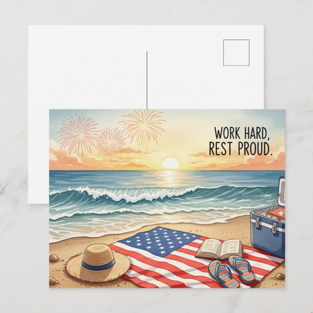 Happy Labour Day  with Flag Postcard (Front/Back)
