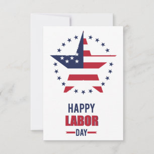 Happy Labour Day with USA flag Thank You Card