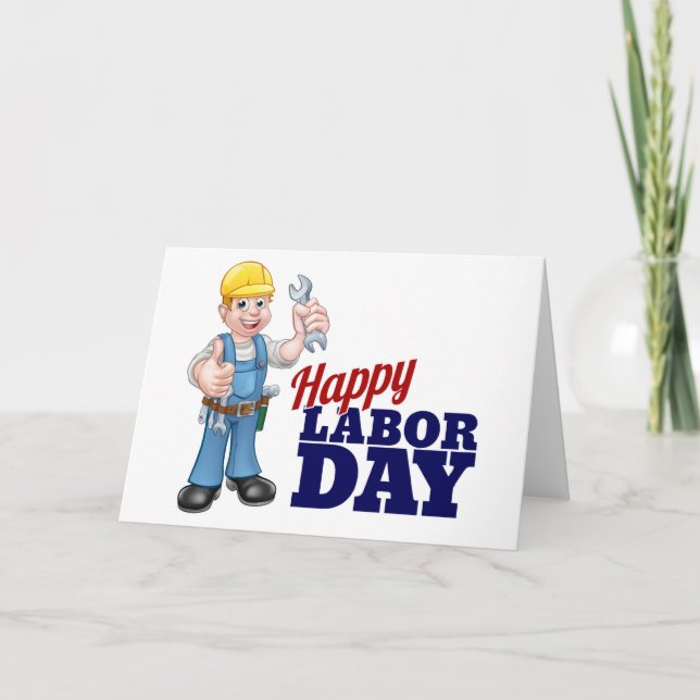 Happy Labour Day Worker Design Card (Front)