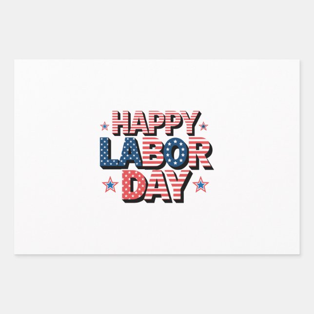 happy labour day wrapping paper sheet (Front)