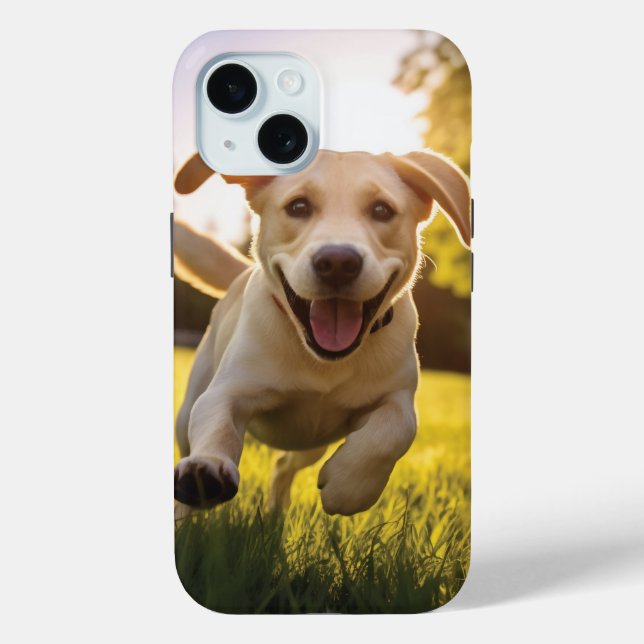 Happy Labrador Puppy Running  Case-Mate iPhone Case (Back)