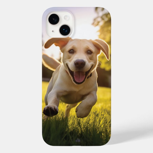 Happy Labrador Puppy Running  Case-Mate iPhone Case (Back)