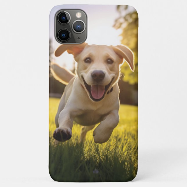 Happy Labrador Puppy Running  Case-Mate iPhone Case (Back)