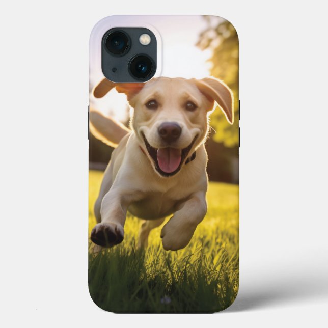 Happy Labrador Puppy Running  Case-Mate iPhone Case (Back)