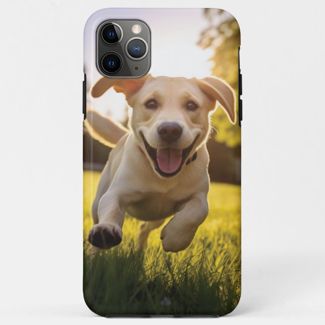 Happy Labrador Puppy Running  Case-Mate iPhone Case (Back)
