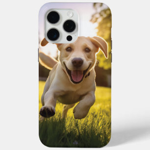 Happy Labrador Puppy Running iPhone 15 Pro Max Case