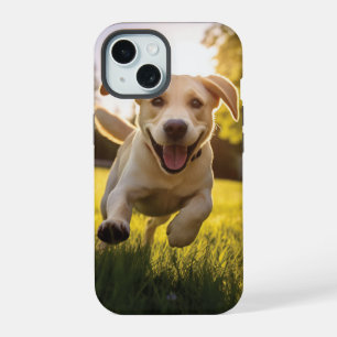 Happy Labrador Puppy Running iPhone 15 Case