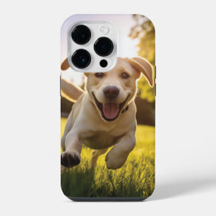 Happy Labrador Puppy Running iPhone 14 Pro Case