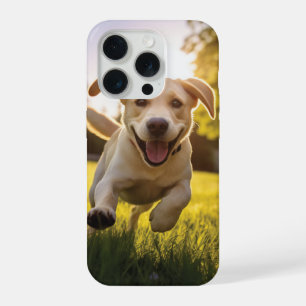 Happy Labrador Puppy Running iPhone 15 Pro Case