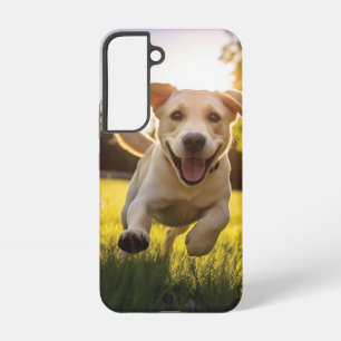 Happy Labrador Puppy Running  Samsung Galaxy Case