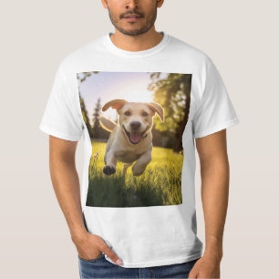 Happy Labrador Puppy Running  T-Shirt