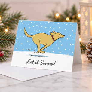 Happy Labrador Retriever Let it Snow Dog Christmas Holiday Card