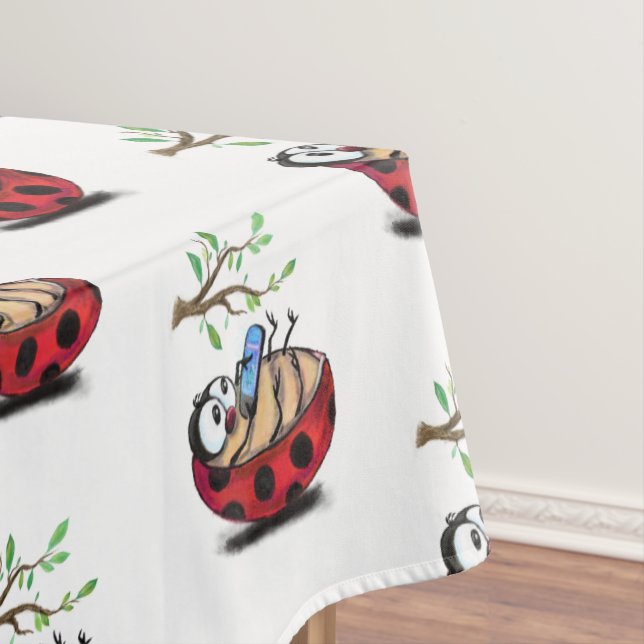 Happy Ladybug Funny Tablecloth (In Situ)