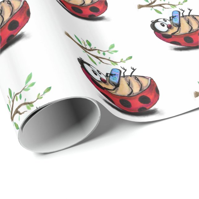 Happy Ladybugs Funny Wrapping Paper (Roll Corner)