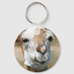 Happy Lama, Painting Effect Key Ring