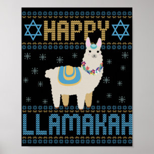 Happy Lamakah Funny Jewish Hanukkah Lady Gift Poster