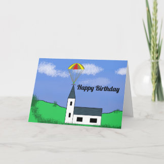 happy landings parachuting skydiver card