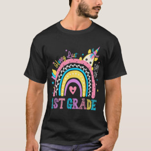 Happy Last Day Of 1st Grade Students Teacher Rainb T-Shirt