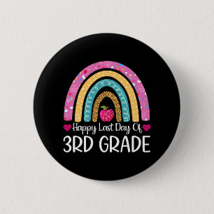 Happy Last Day Of 3rd Grade School Teacher Leopard 6 Cm Round Badge